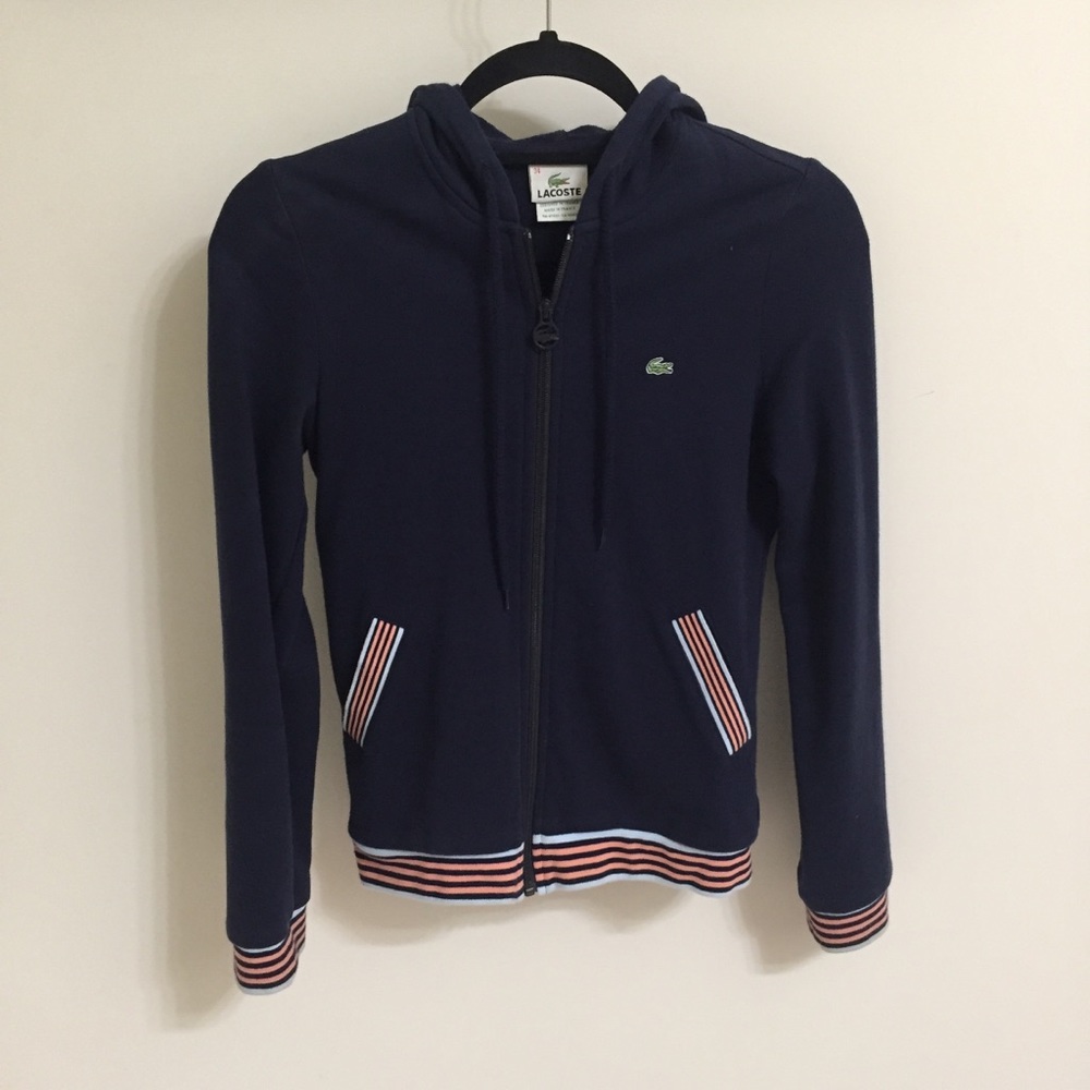 Lacoste Hooded Zippered Sweater